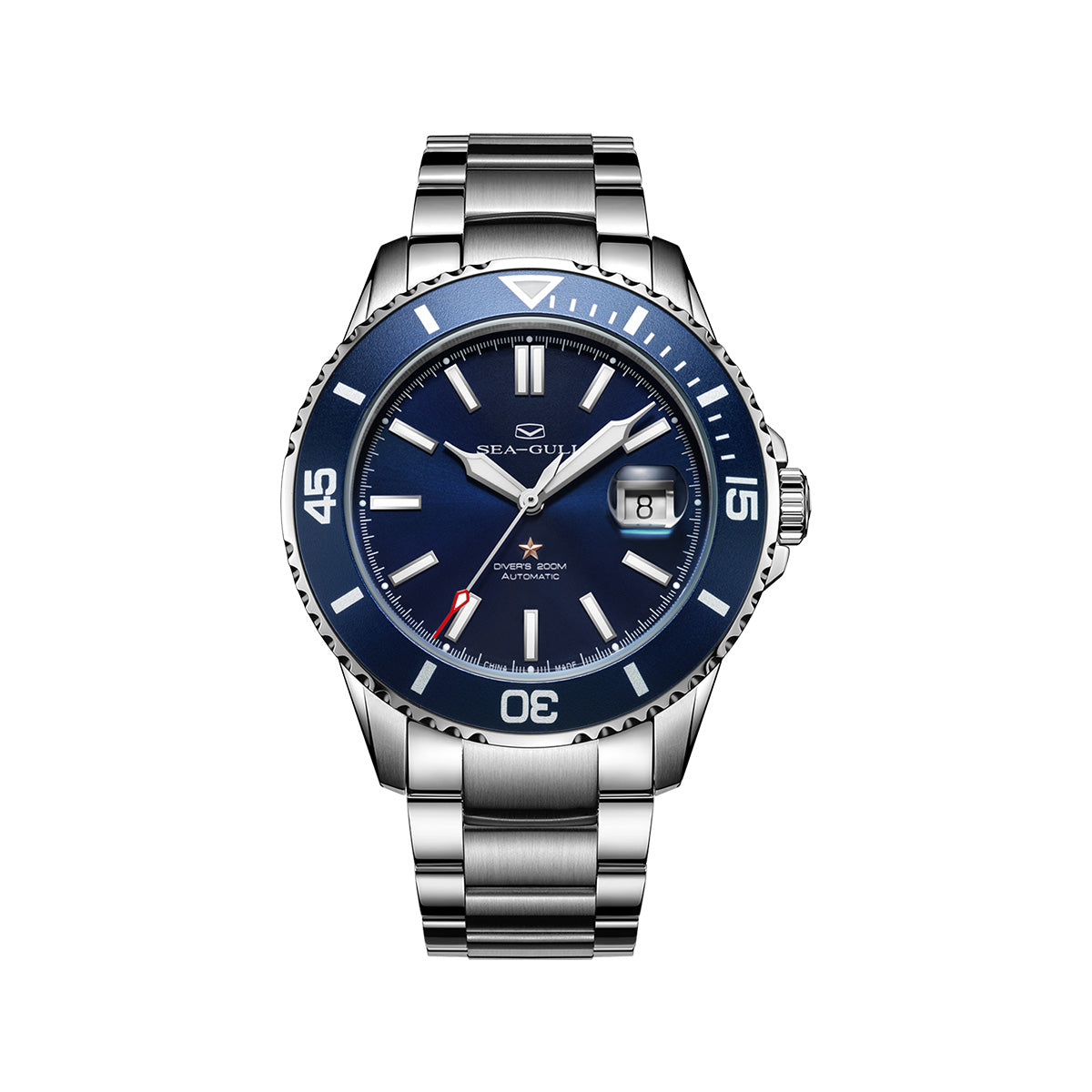 Ocean Series 200m Waterproof Magnified Date Window Dive Watch 44mm