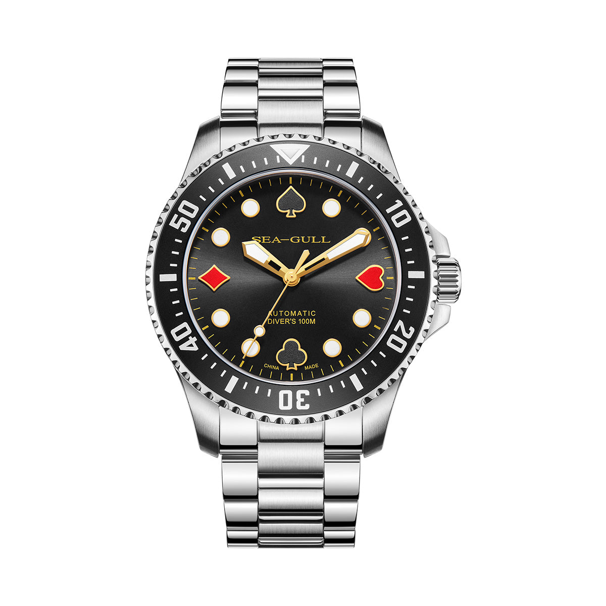Ocean Series 100m Waterproof Poker Master Dive Watch 44.5mm