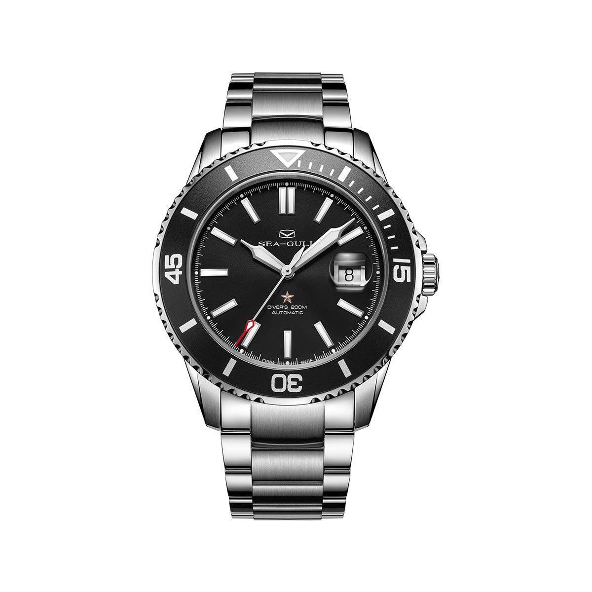 Ocean Series 200m Waterproof Magnified Date Window Dive Watch 44mm