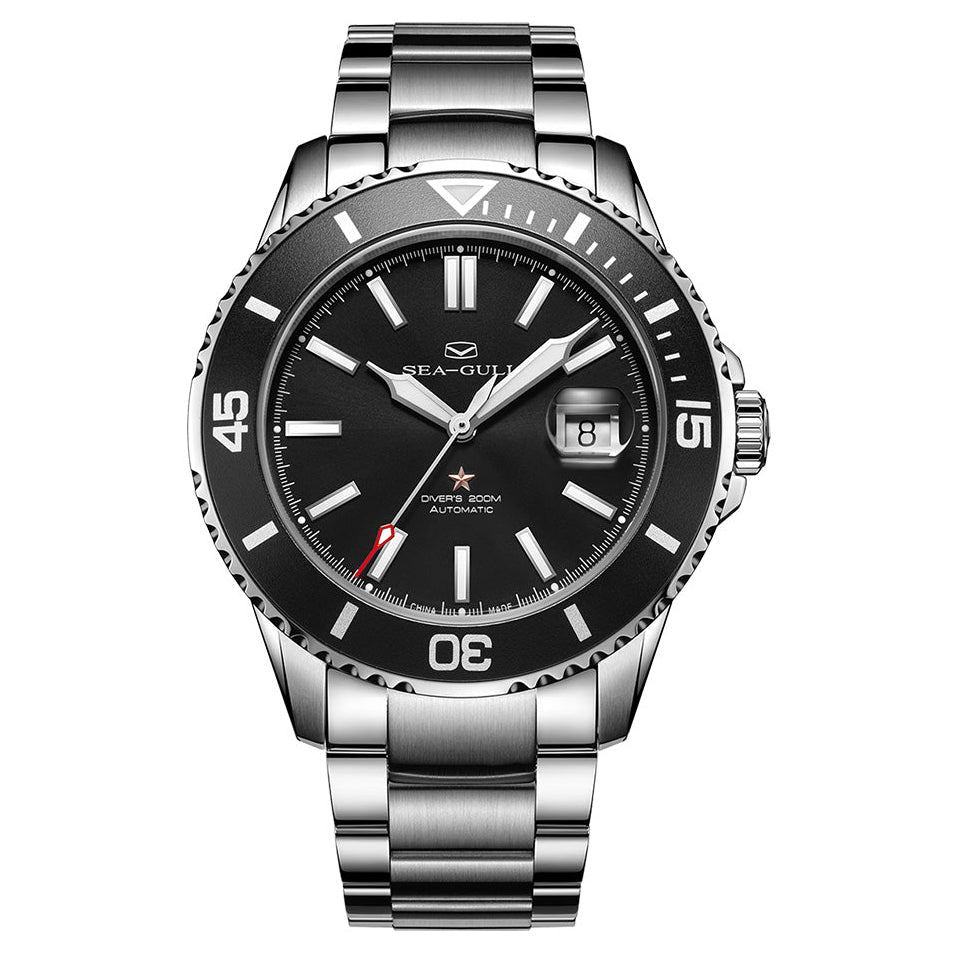 Ocean Series 200m Waterproof Magnified Date Window Dive Watch 44mm