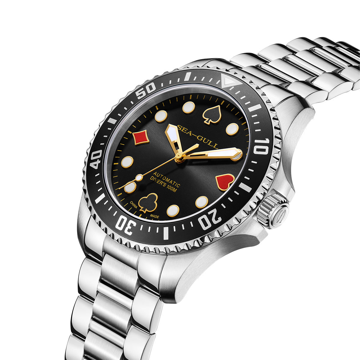 Ocean Series 100m Waterproof Poker Master Dive Watch 44.5mm