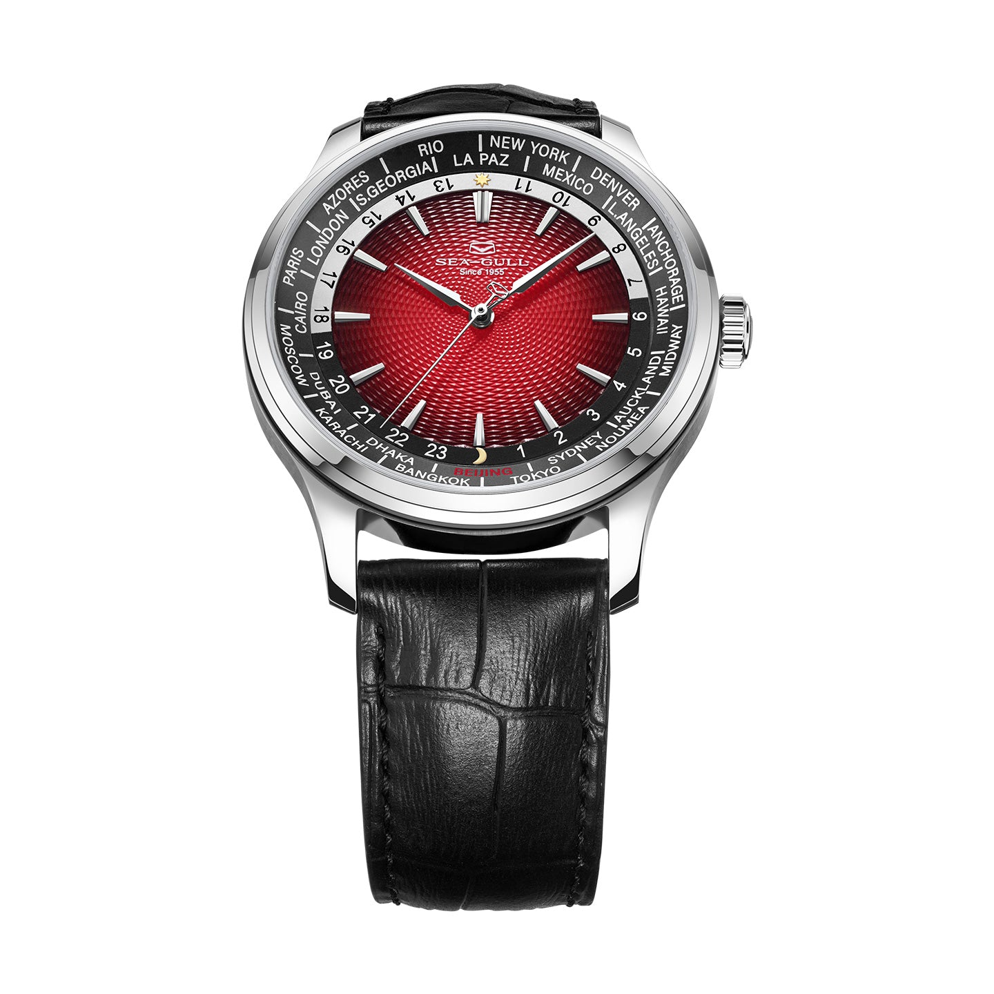 World Time Day Night Display GMT Watch