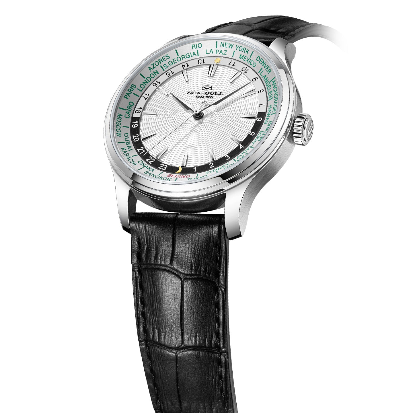 World Time Day Night Display GMT Watch