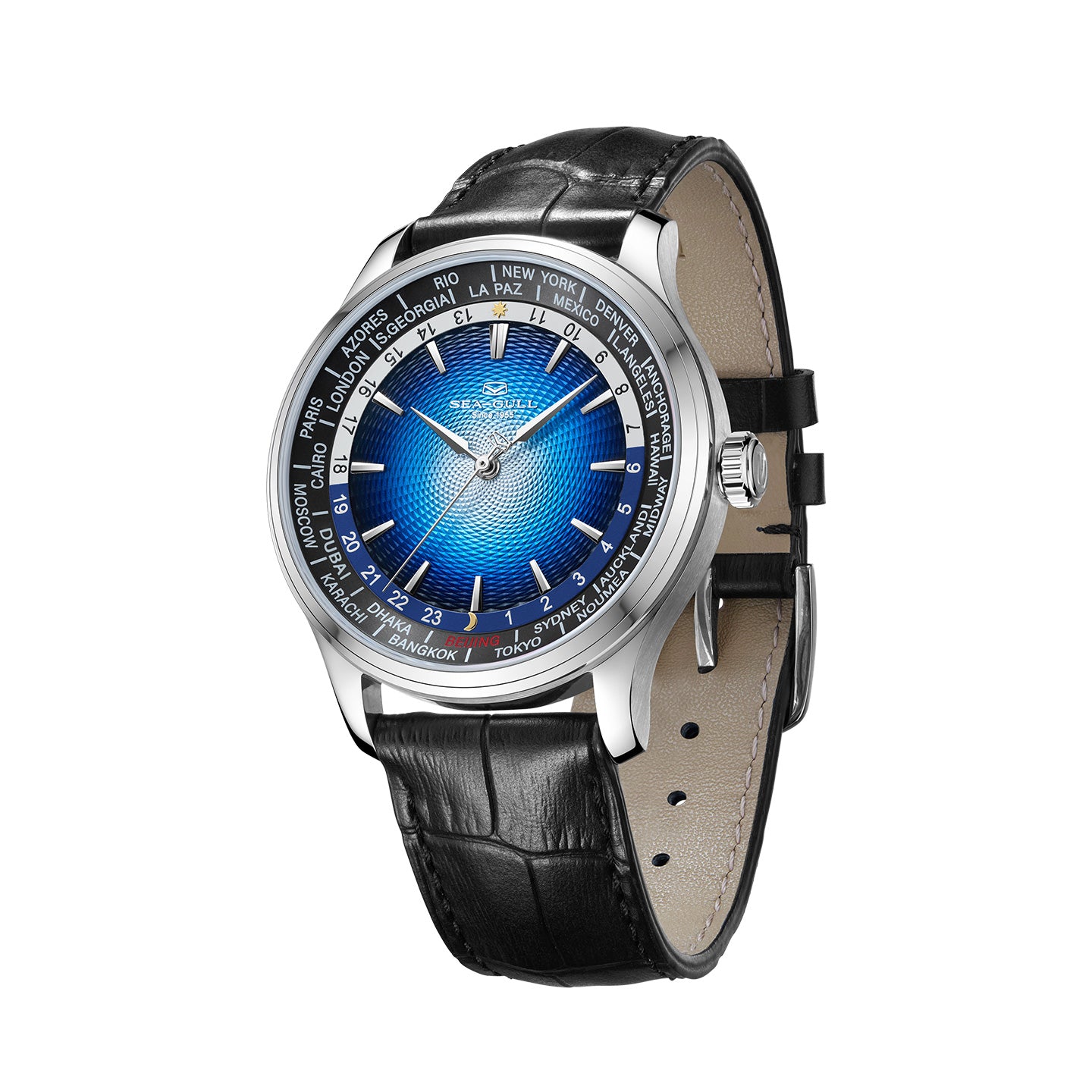 World Time Day Night Display GMT Watch