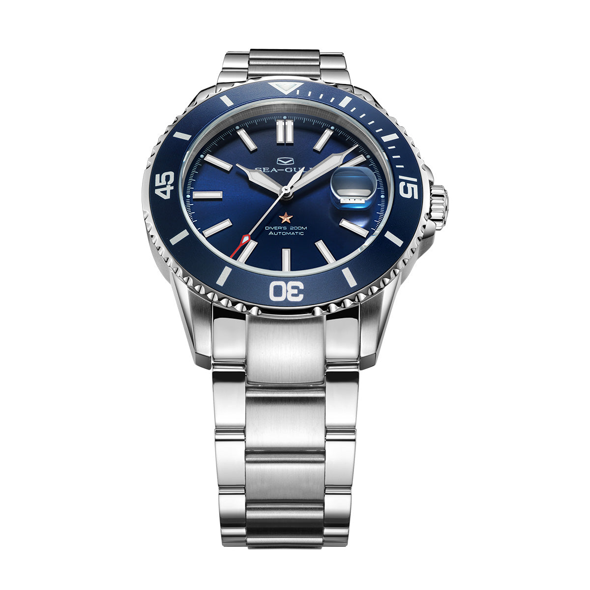Ocean Series 200m Waterproof Magnified Date Window Dive Watch 44mm