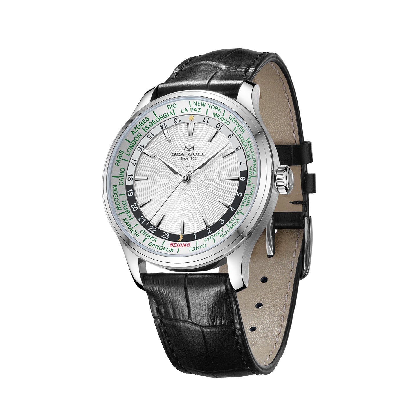 World Time Day Night Display GMT Watch