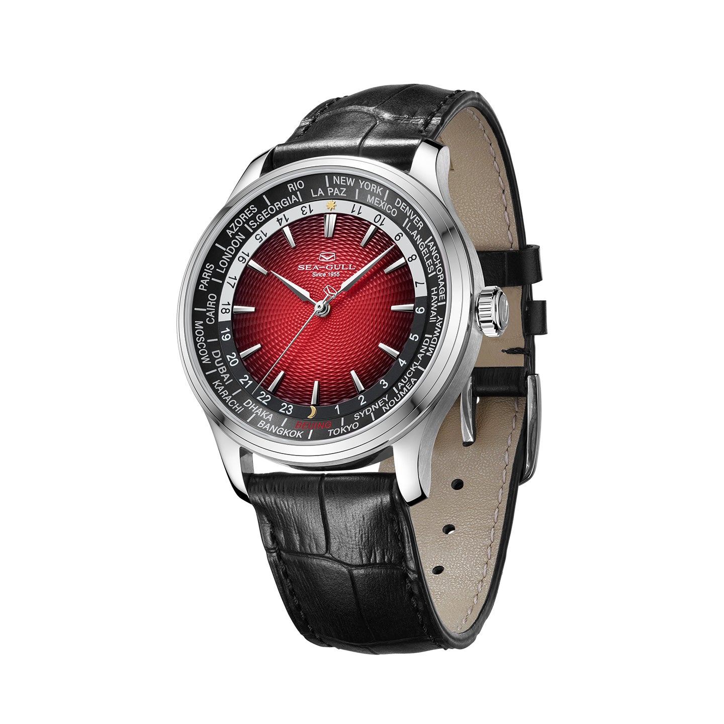 World Time Day Night Display GMT Watch