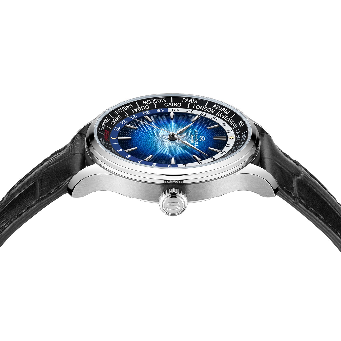 World Time Day Night Display GMT Watch