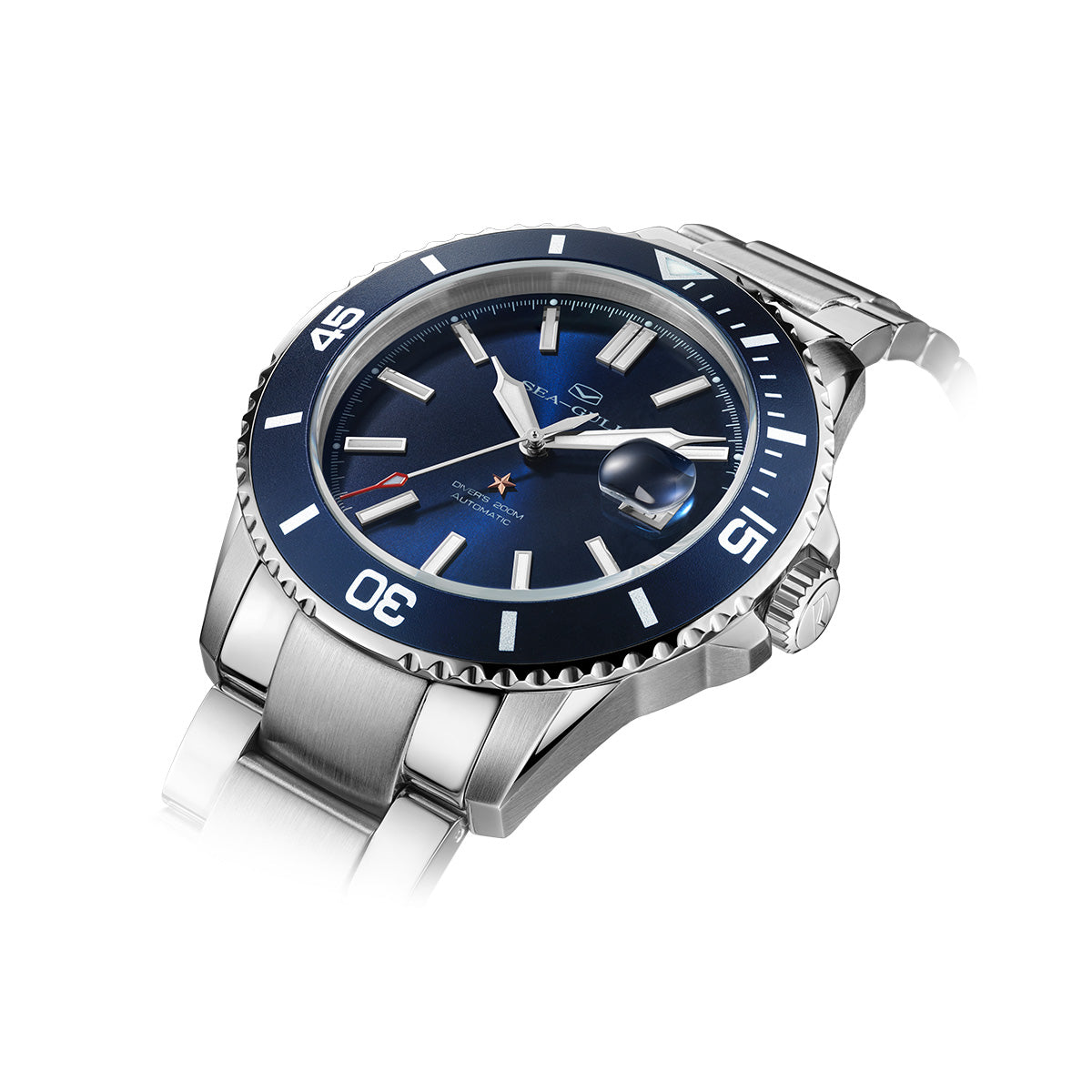 Ocean Series 200m Waterproof Magnified Date Window Dive Watch 44mm