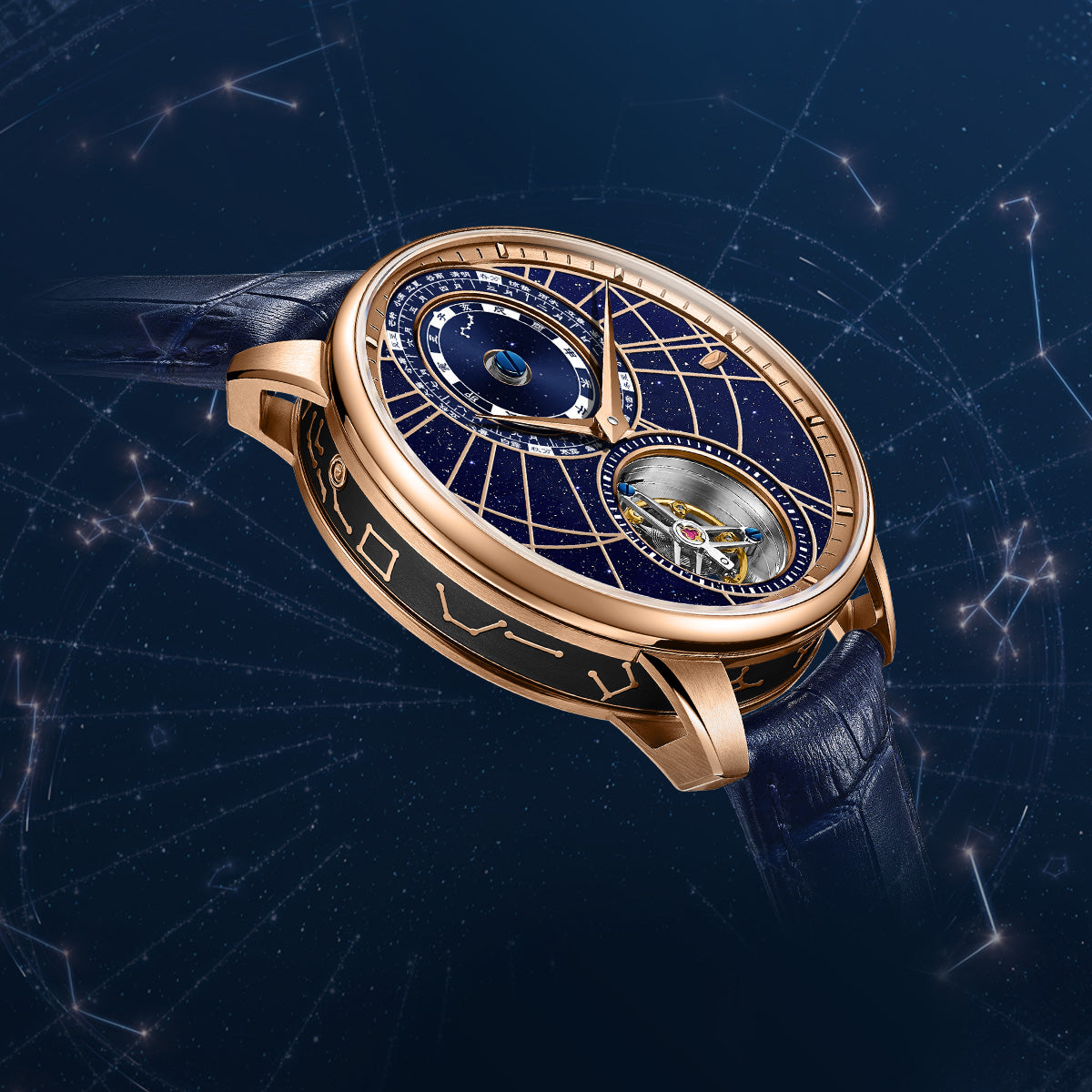 Celestial Motion Chinese Astronomical Calendar Tourbillon 43mm