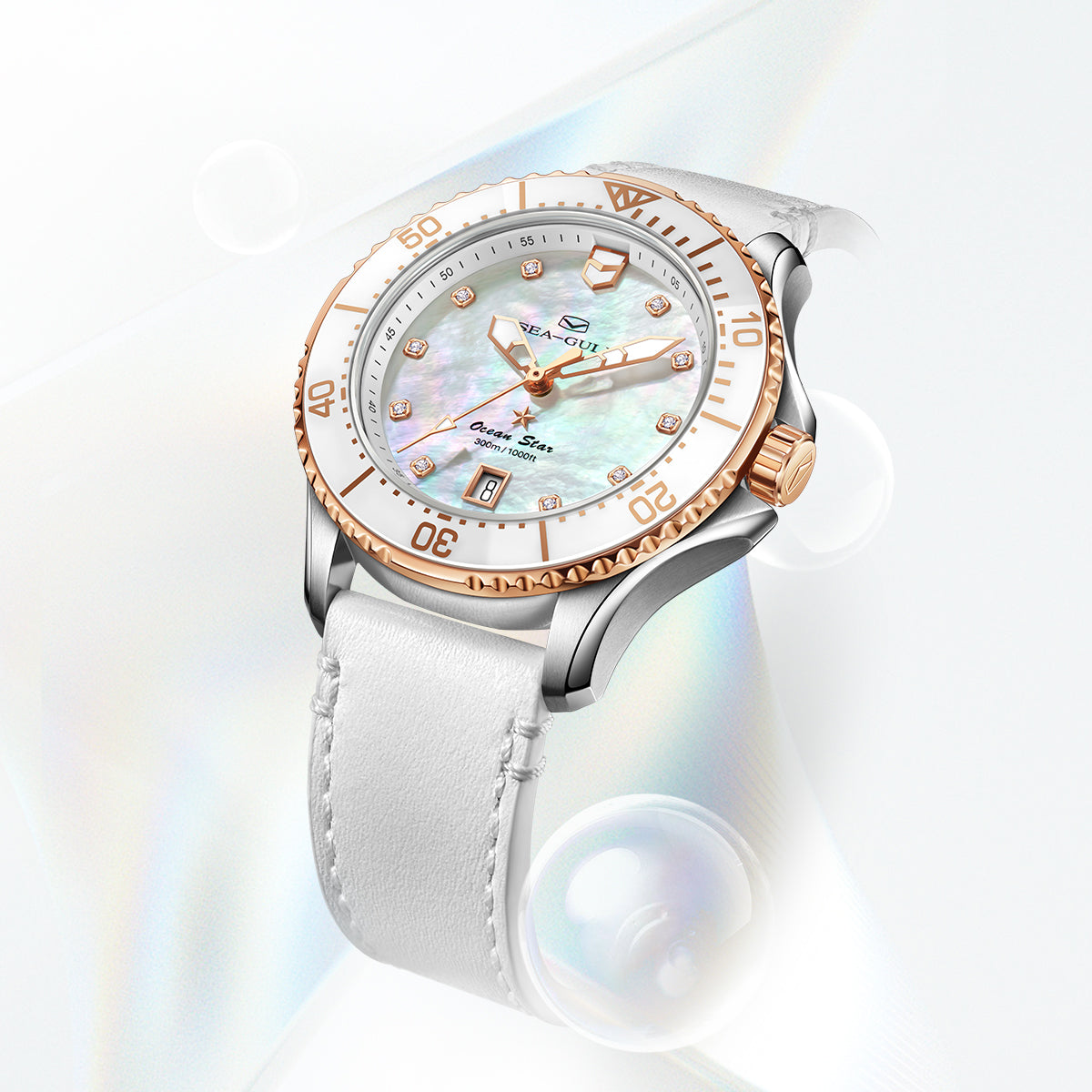 Ocean Series Pro 300m Waterproof Mother-of-pearl Dial Lady's Dive Watch 40mm