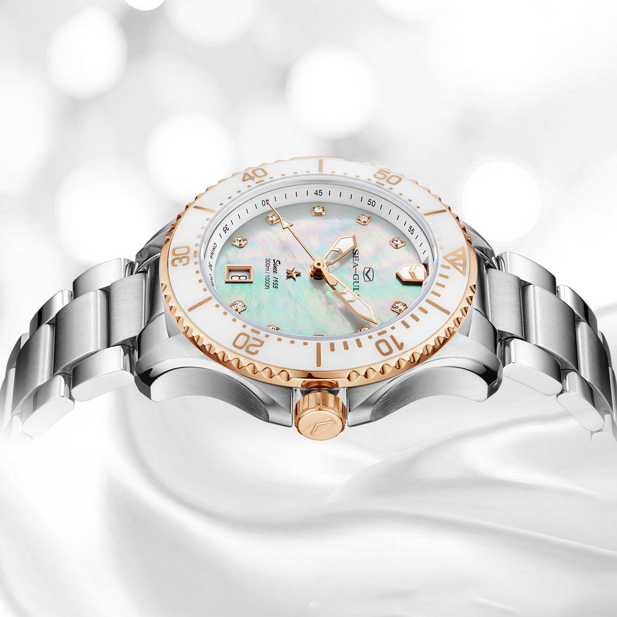 Ocean Series Pro 300m Waterproof Mother-of-pearl Dial Lady's Dive Watch 40mm