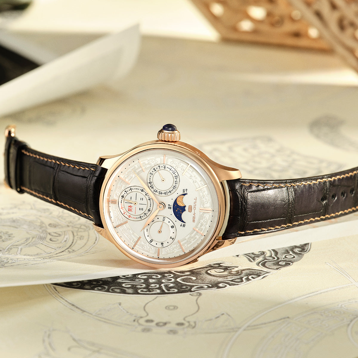 3-in-1 Perpetual Calendar Tourbillon Minute Repeater Mechanical Watch 46mm