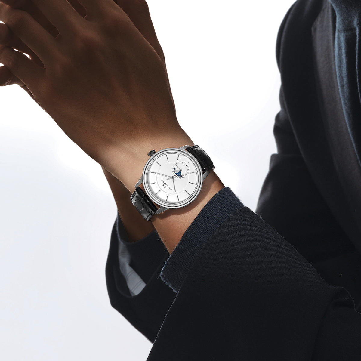 Ultraflache Mondphasenuhr, 38 mm