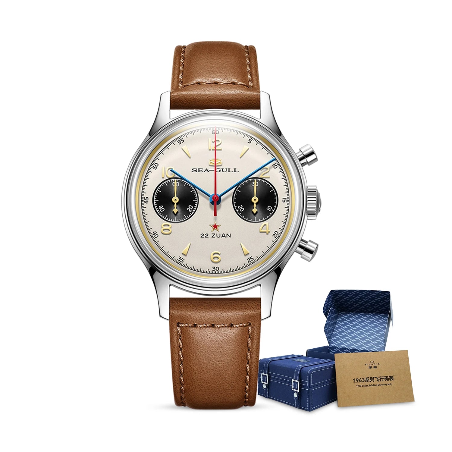 Seagull 1963 Polar Night Edition Panda Eye Chronograph Watch 37.3mm