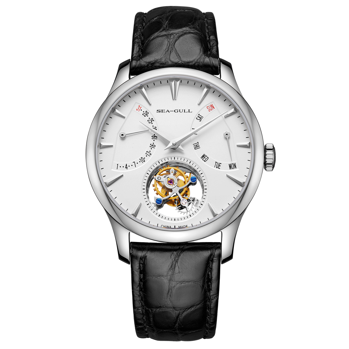 Business-Tourbillon mit Doppelkalender, 41 mm