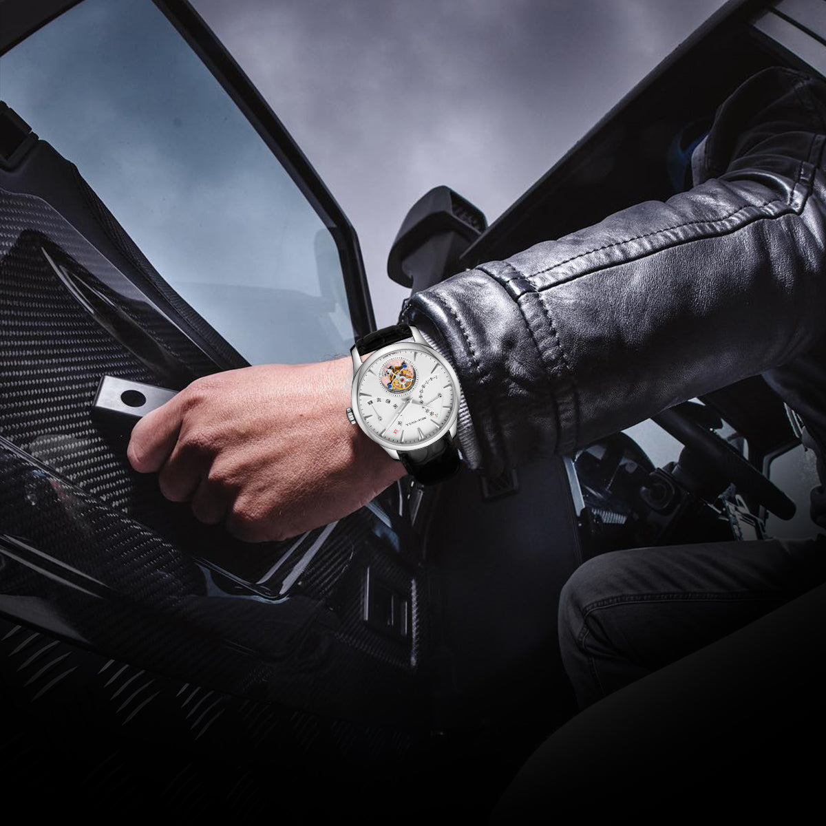 Business-Tourbillon mit Doppelkalender, 41 mm
