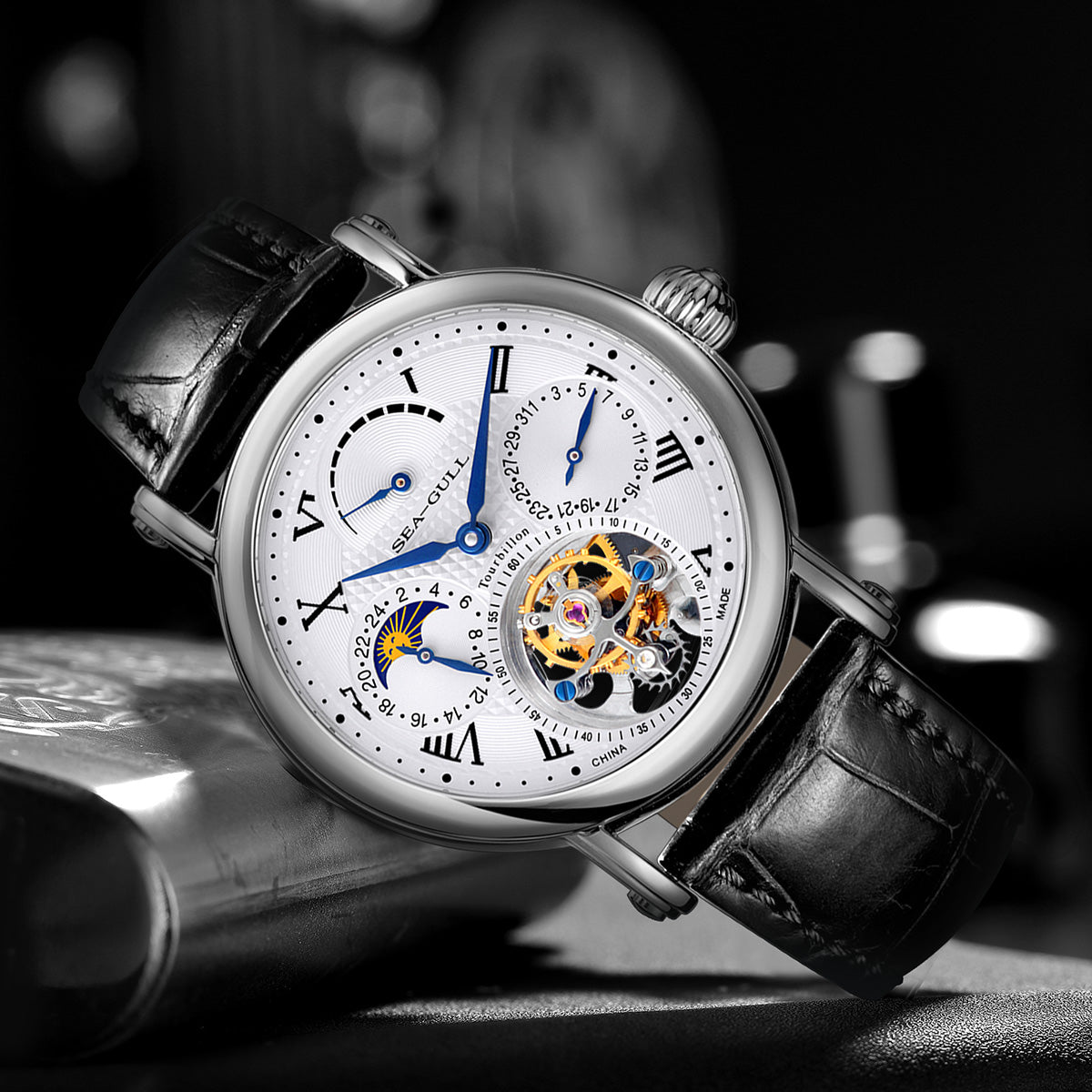 Multifunktions-Tourbillon mit römischen Ziffern, 40 mm