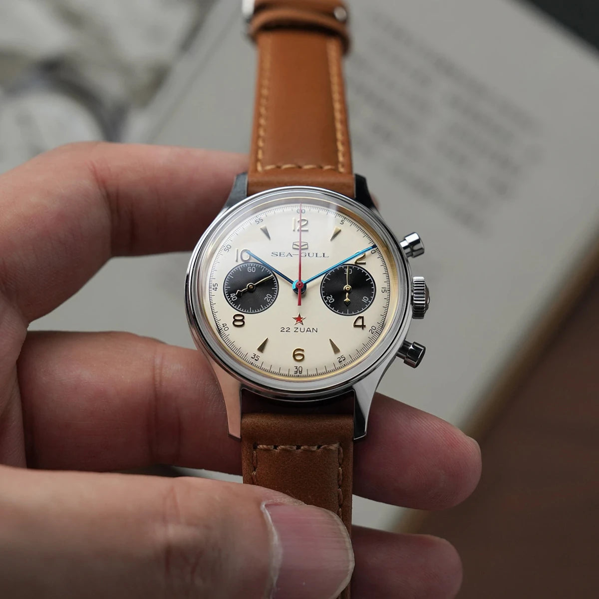Seagull 1963 Polar Night Edition Panda Eye Chronograph Watch 37.3mm
