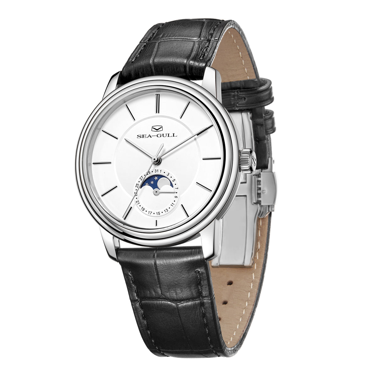 Ultraflache Mondphasenuhr, 38 mm
