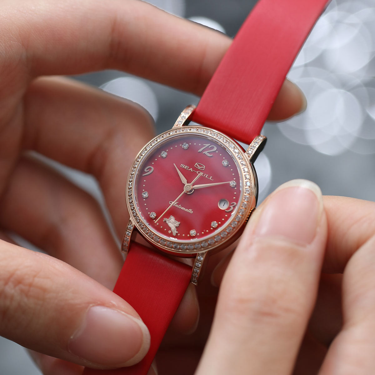 Seagull Year Of Horse Special Edition Diamond Set Lady Dress Watch 27mm On The Wrist Winding Crown