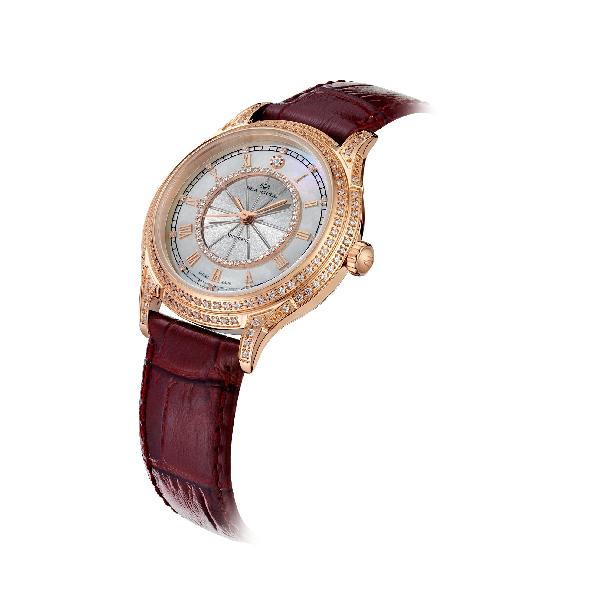 Luxuriöse Damenuhr mit Diamanten, 34 mm