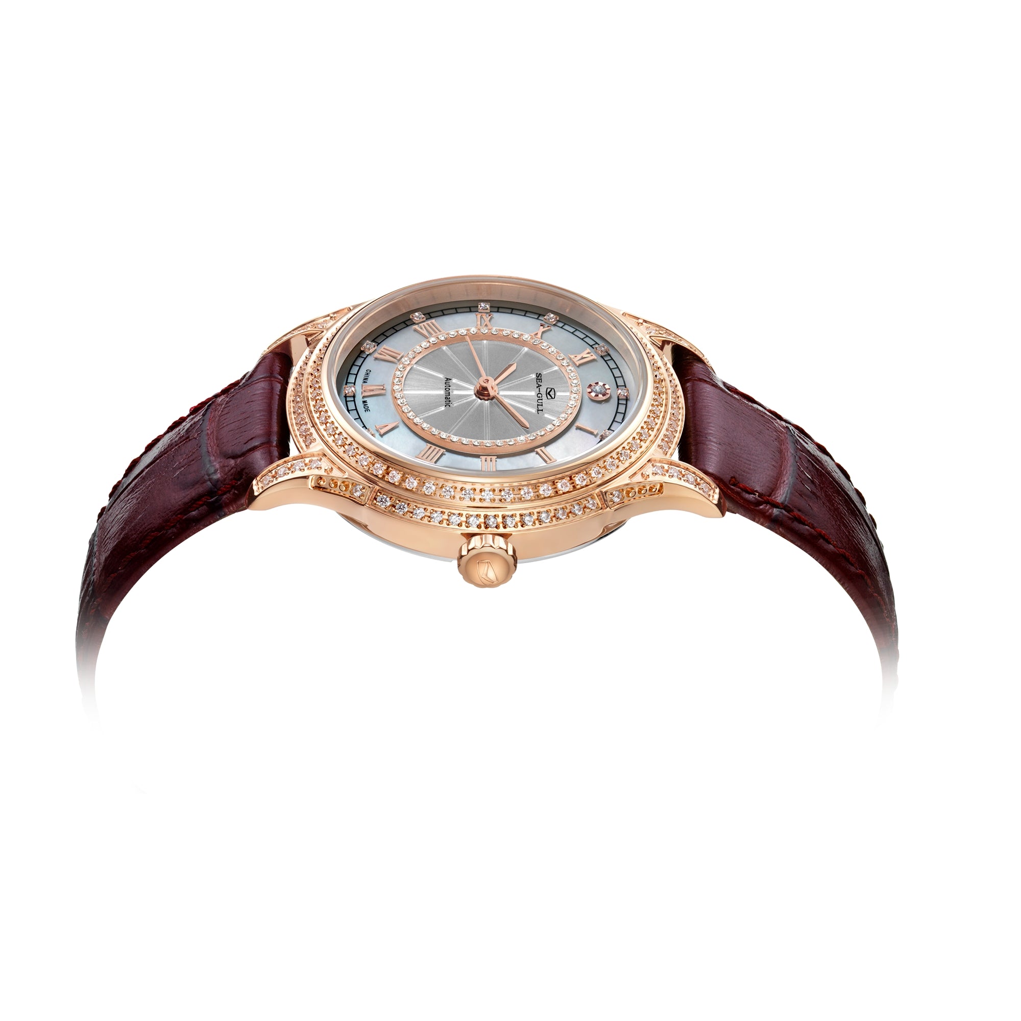 Luxuriöse Damenuhr mit Diamanten, 34 mm