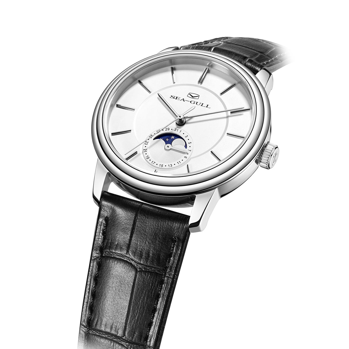 Ultraflache Mondphasenuhr, 38 mm