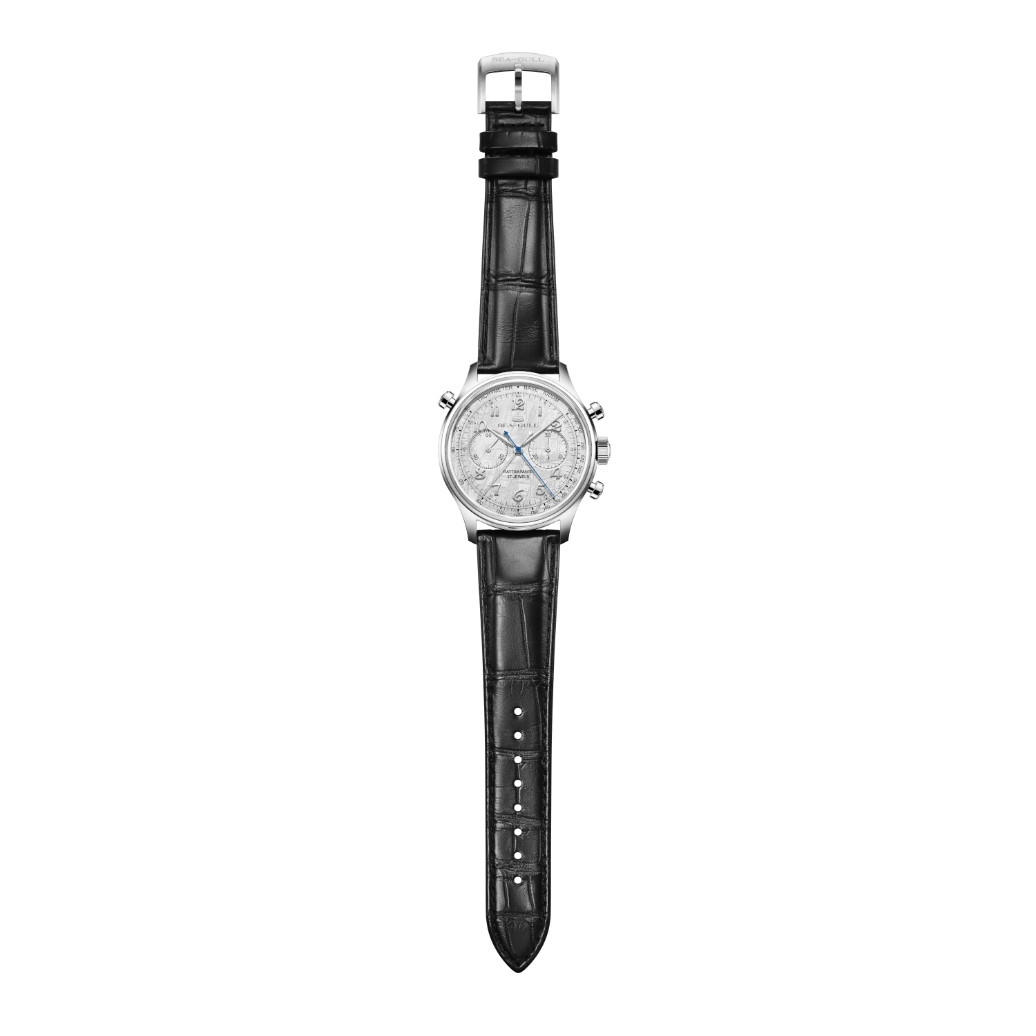 Seagull Meteorite Rattrapante Split-Second Chronograph Limited Edition 42.5mm Genuine Alligator Leather Strap with Pin Buckle