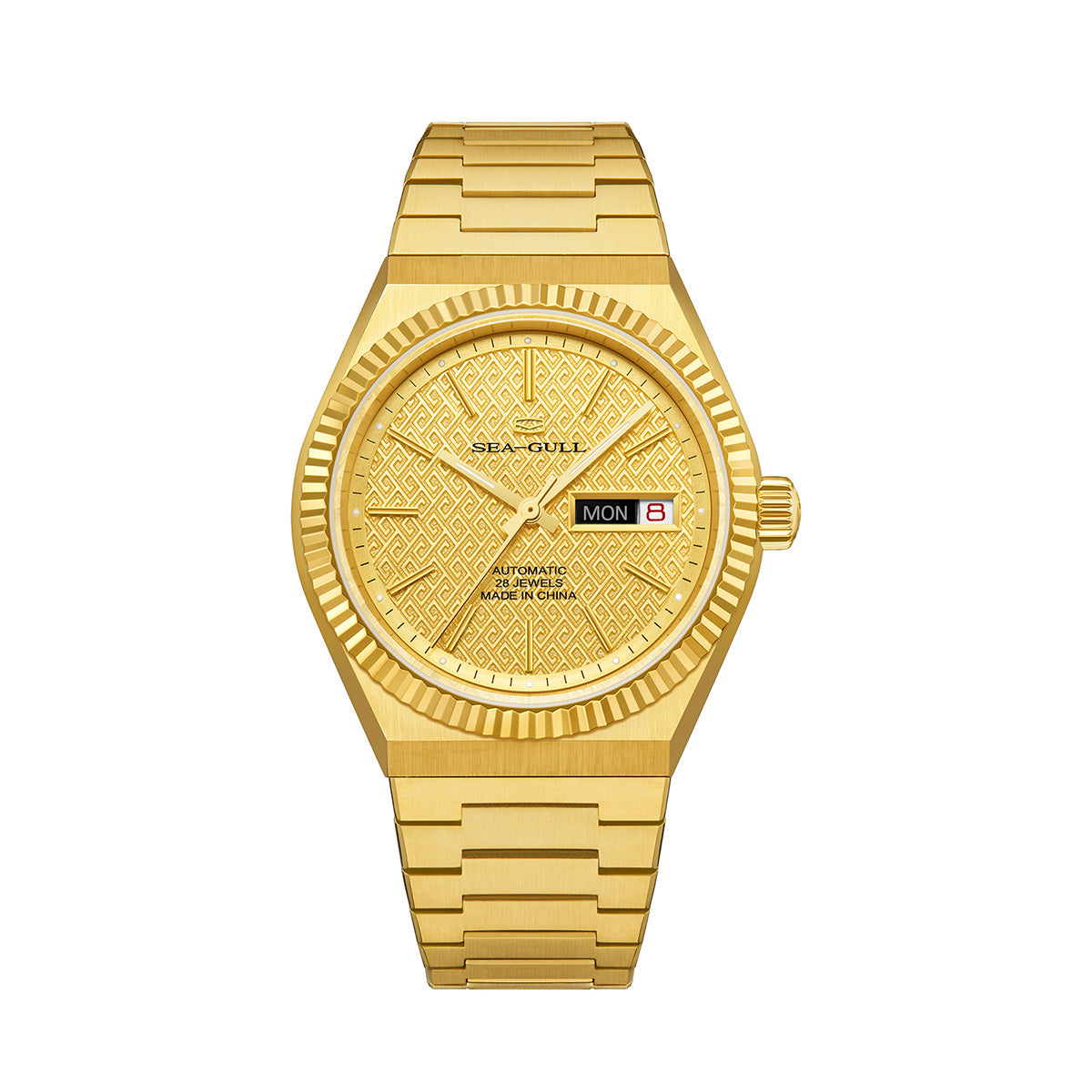 Ancient Cloud Motif Dial Date-day Calender Reissue Automatic Dress Watch 38mm
