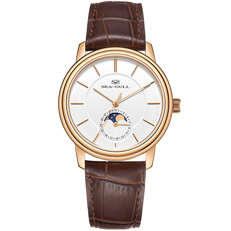 Seagull Moon Phase Ultra-thin Men's Automatic Mechanical Watch 1080