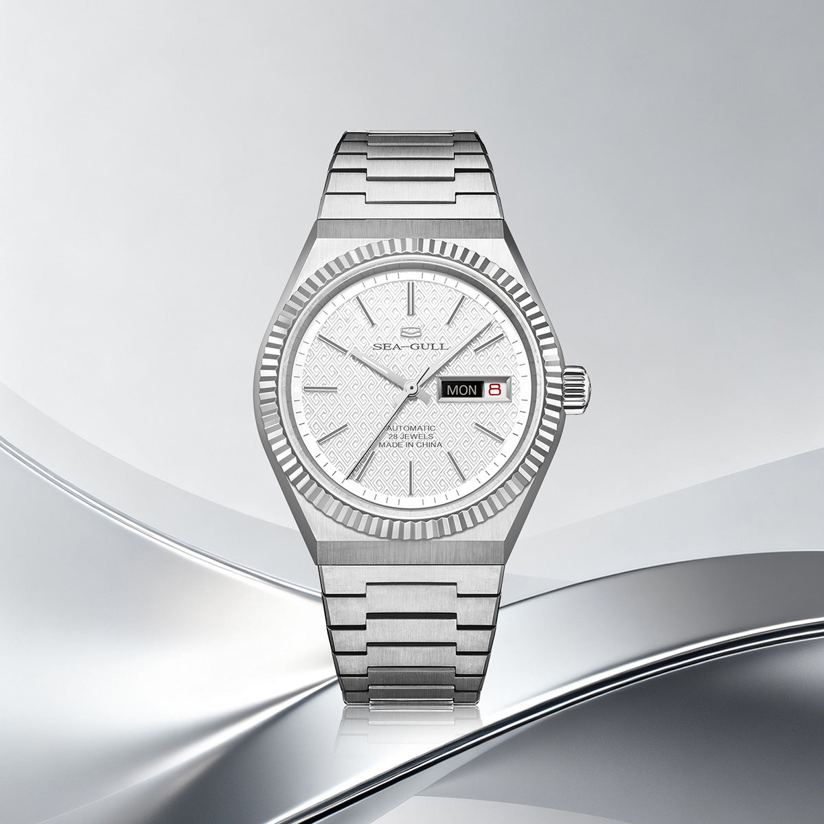 Ancient Cloud Motif Dial Date-day Calender Reissue Automatic Dress Watch 38mm