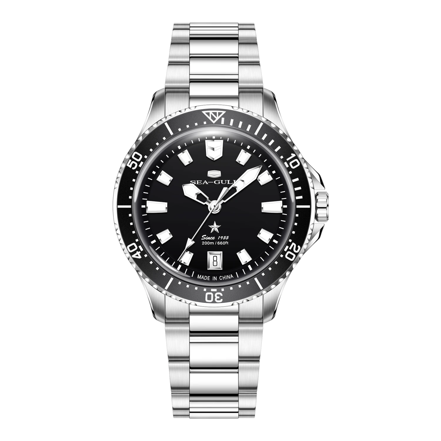 Ocean Series 200m Metallic Gradient Dial Calendar Dive Watch 39mm