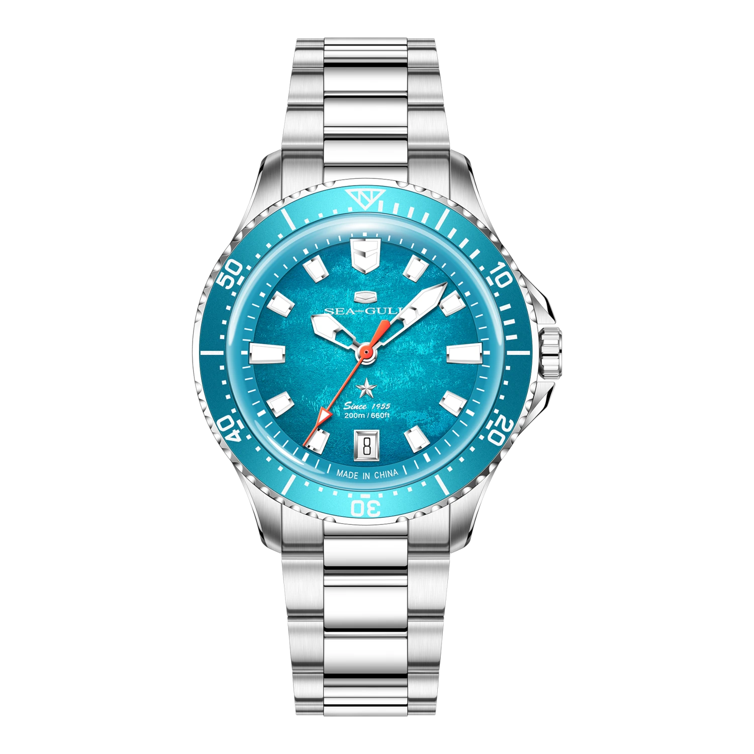 Ocean Series 200m Metallic Gradient Dial Calendar Dive Watch 39mm