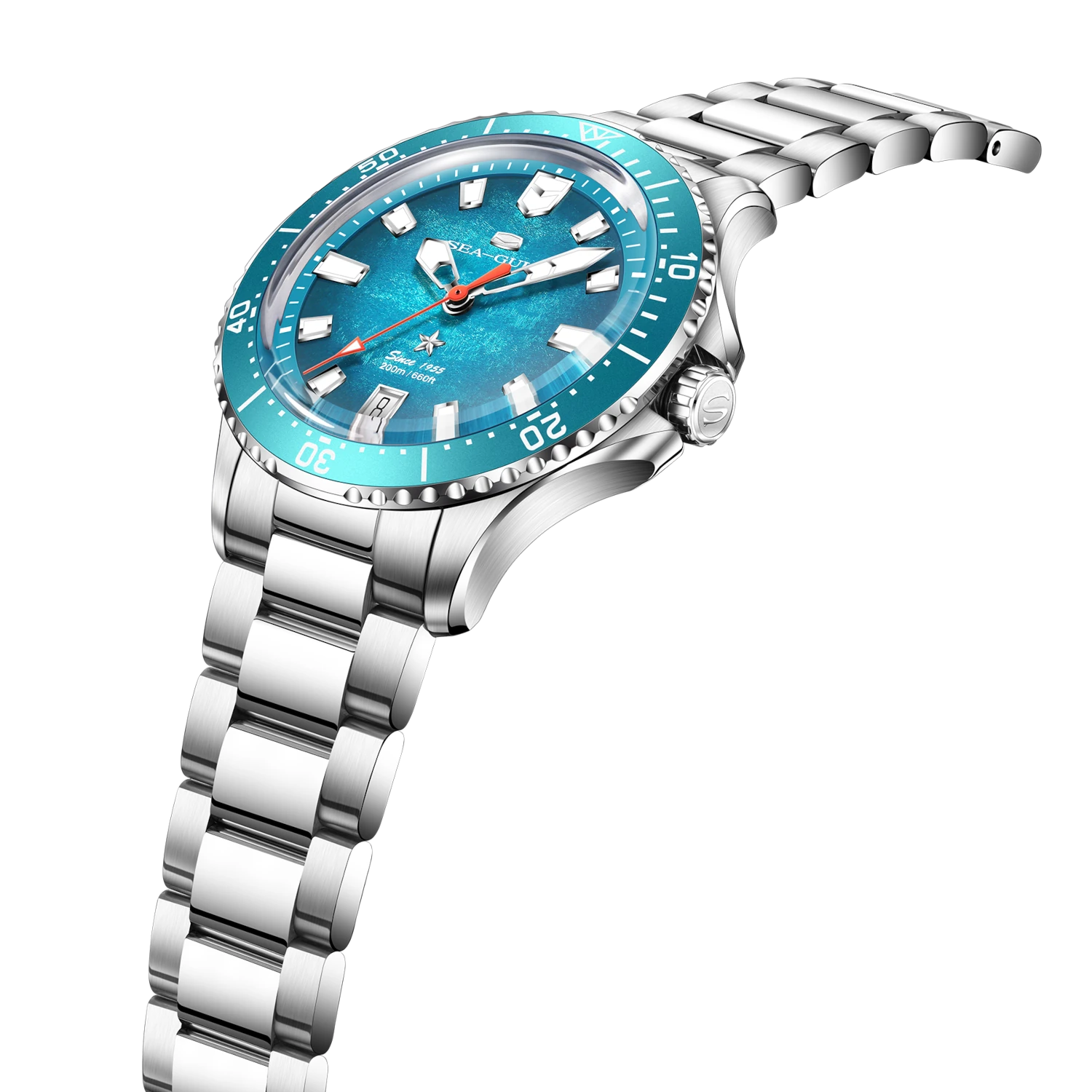 Ocean Series 200m Metallic Gradient Dial Calendar Dive Watch 39mm