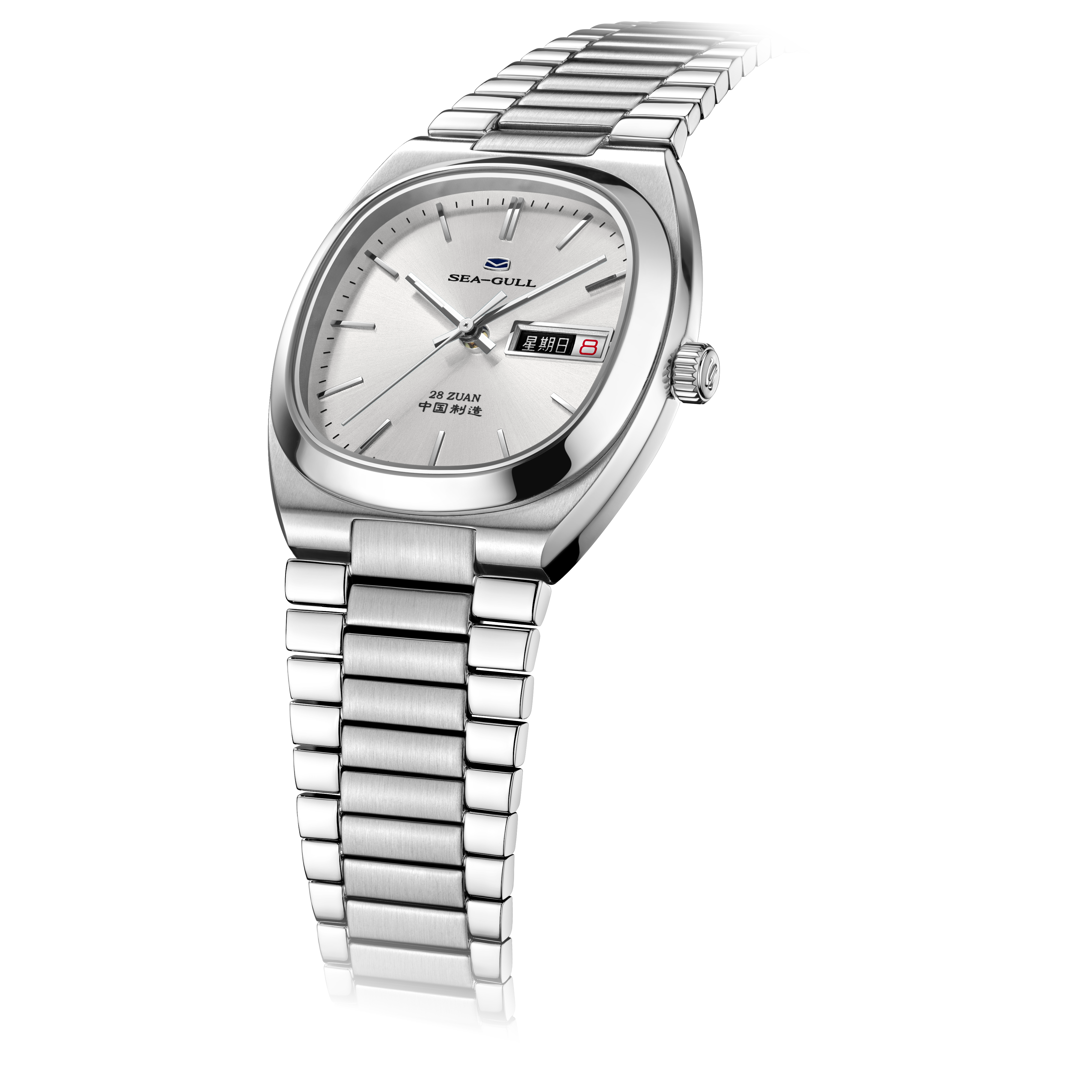 Day-date Calendar Tonneau Case Dress Watch 34mm