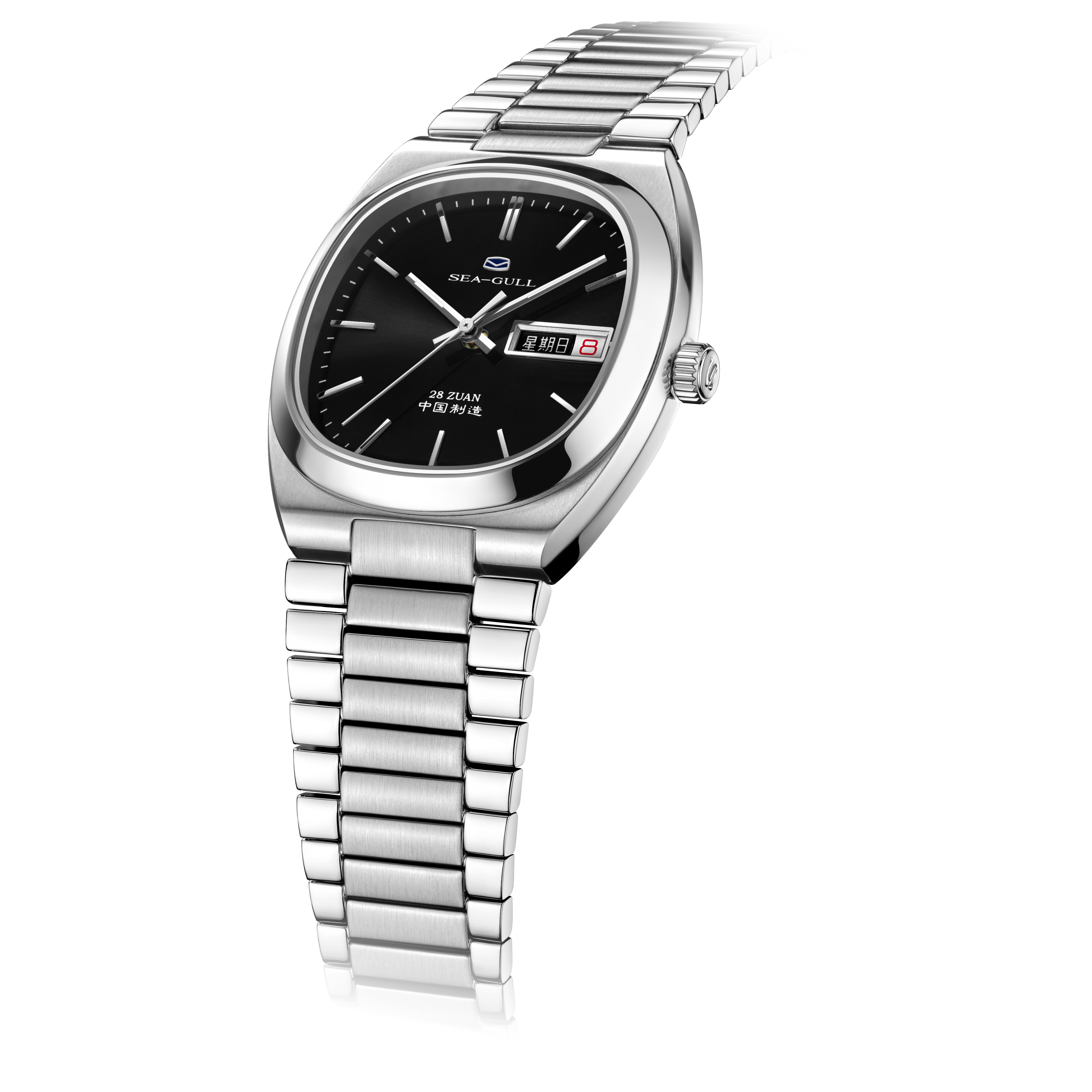 Day-date Calendar Tonneau Case Dress Watch 34mm