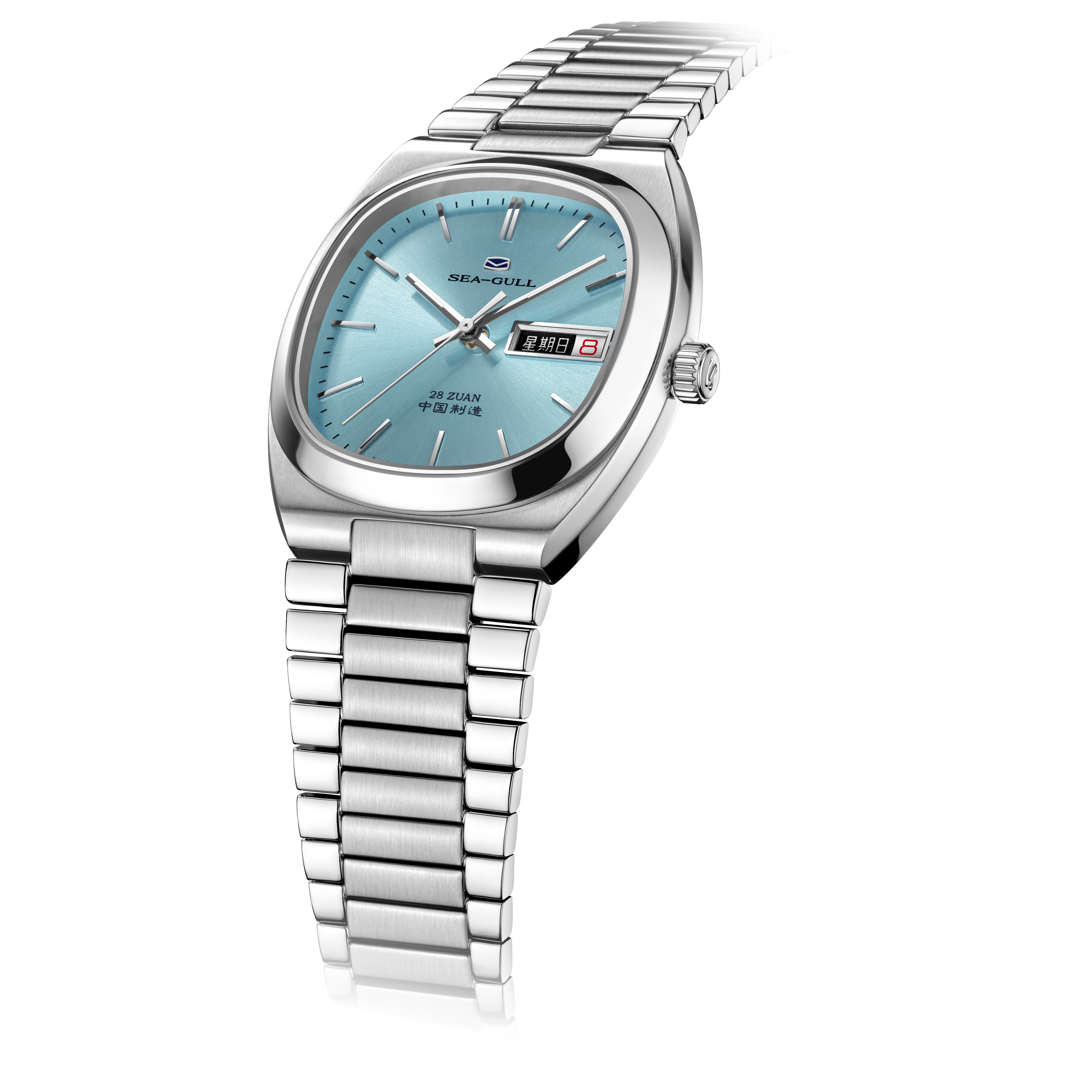 Day-date Calendar Tonneau Case Dress Watch 34mm