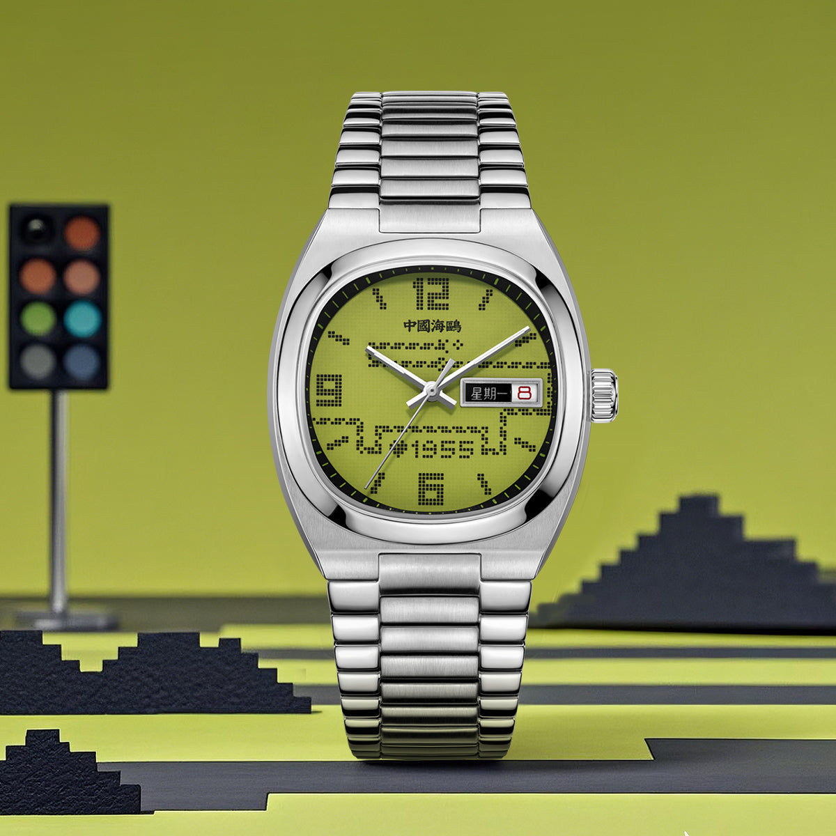 Gluttonous Snake Dial Day-date Calendar 70th Anniversary Edition Tonneau Watch 34mm