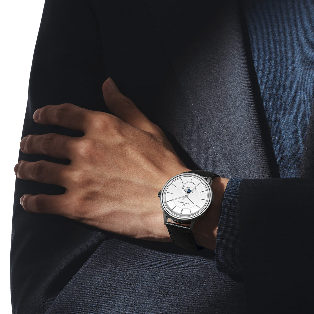 Ultraflache Mondphasenuhr, 38 mm