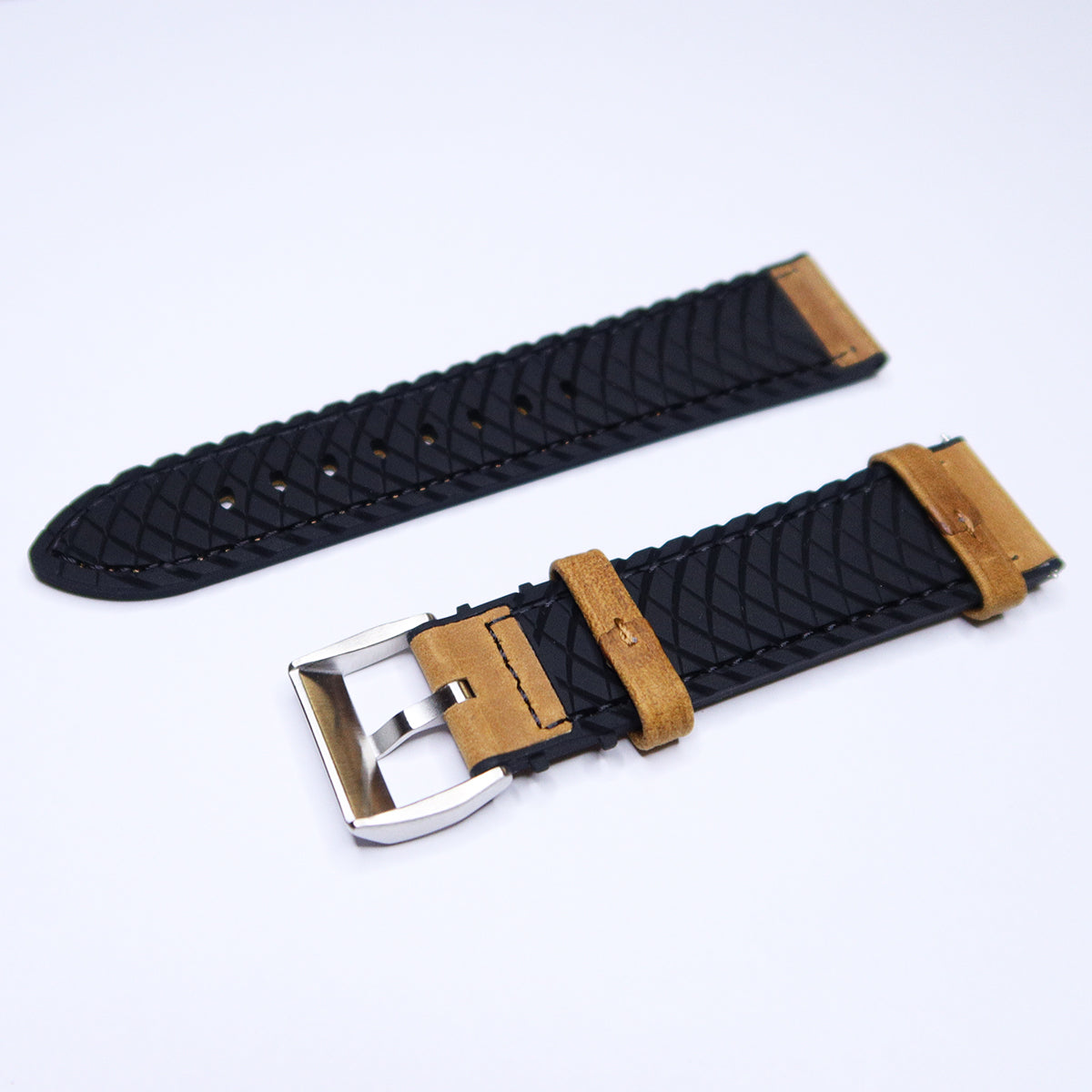 Original Rubber/Leather Dual Tone Watch Strap 20mm