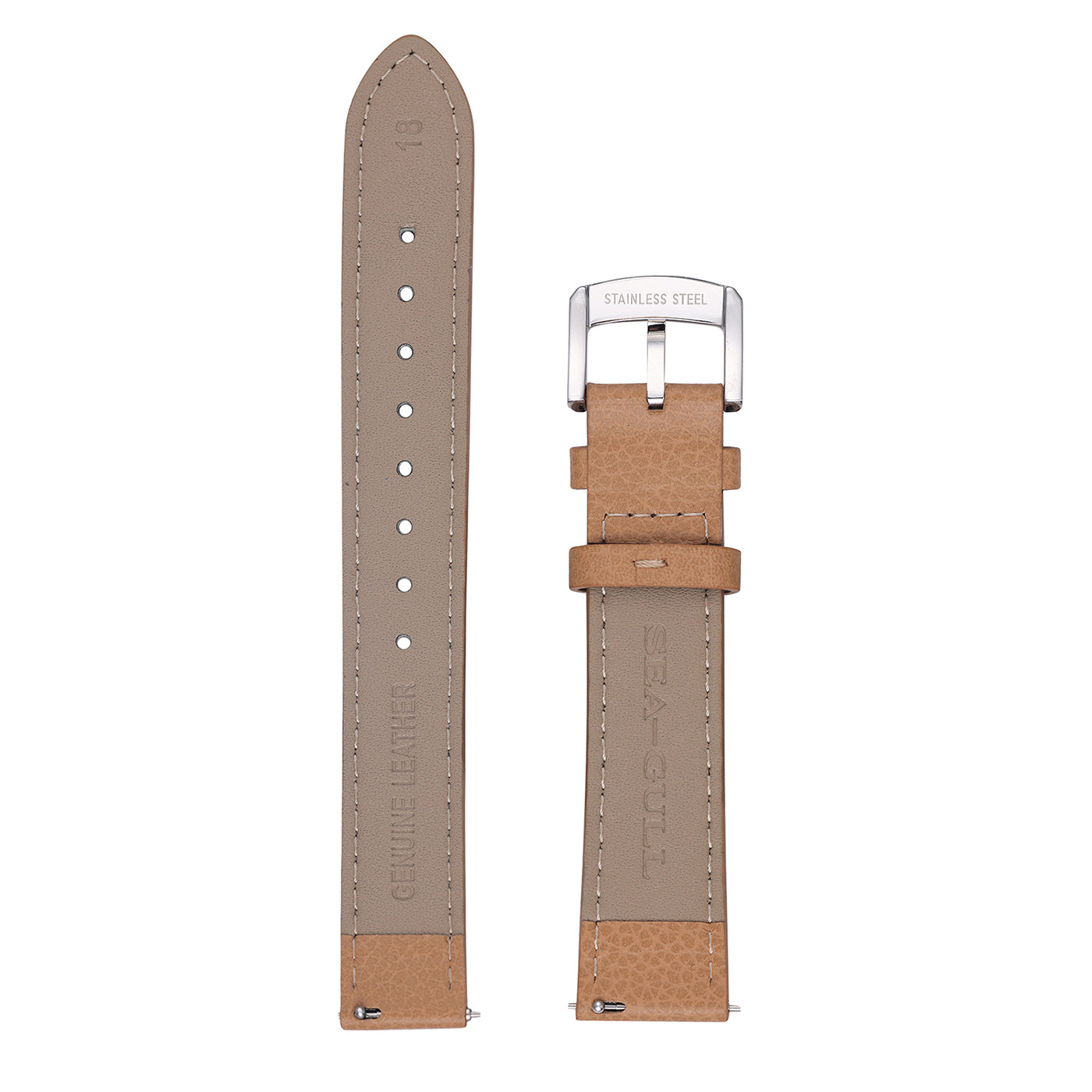 Original Pebbled Leather Watch Strap With Pin Buckle 18/20mm