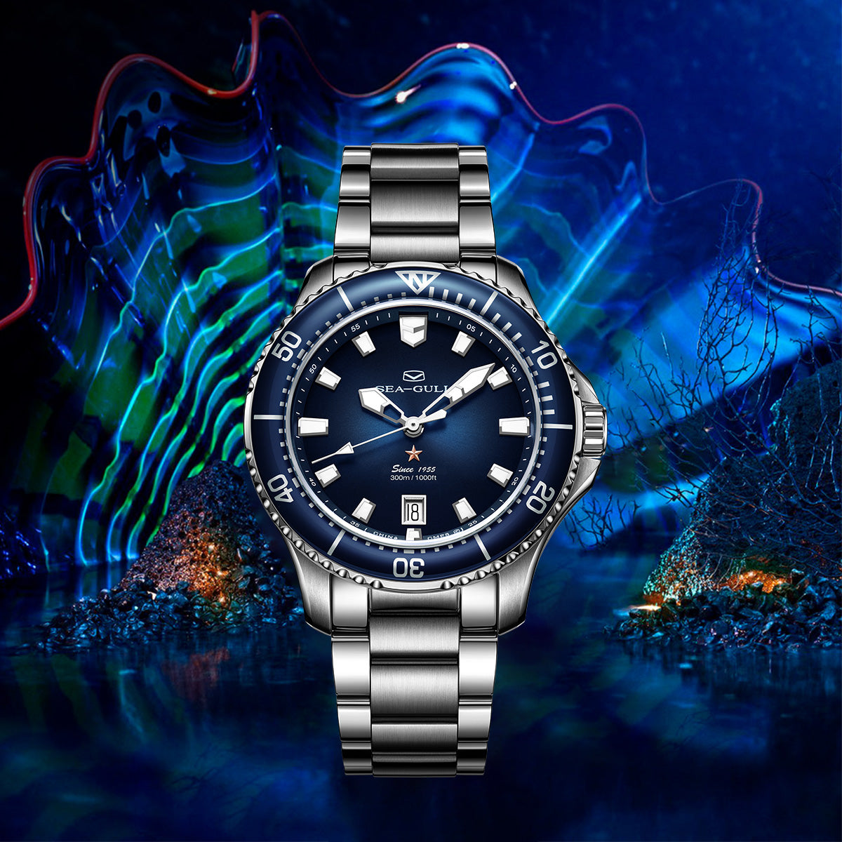 Seagull Ocean Series Pro 300m Mechanical Dive Watch 41mm 816.32.1213 Available at Seagull Official Store