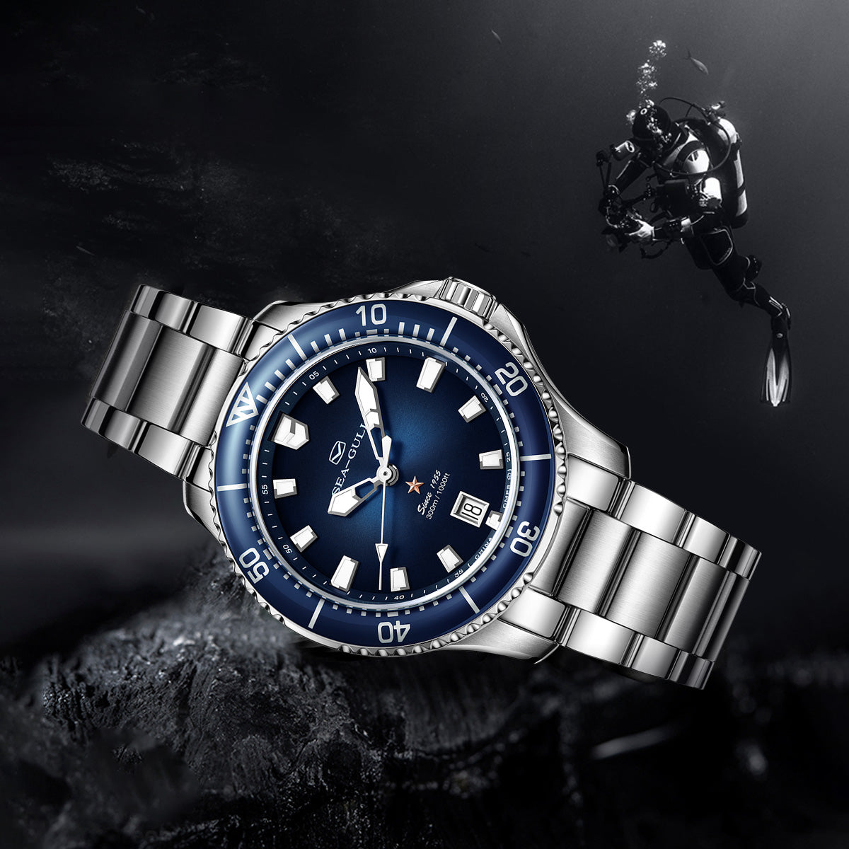 Seagull Ocean Series Pro 300m Mechanical Dive Watch 41mm 816.32.1213 Available at Seagull Official Store