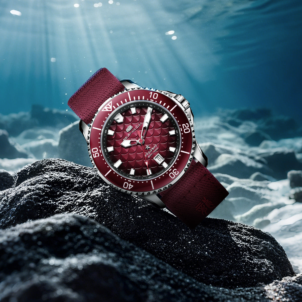 Ocean Series "Dragon Kings of the Four Seas" Dragon-scale Dial 300m Waterproof Diving Watch 44mm