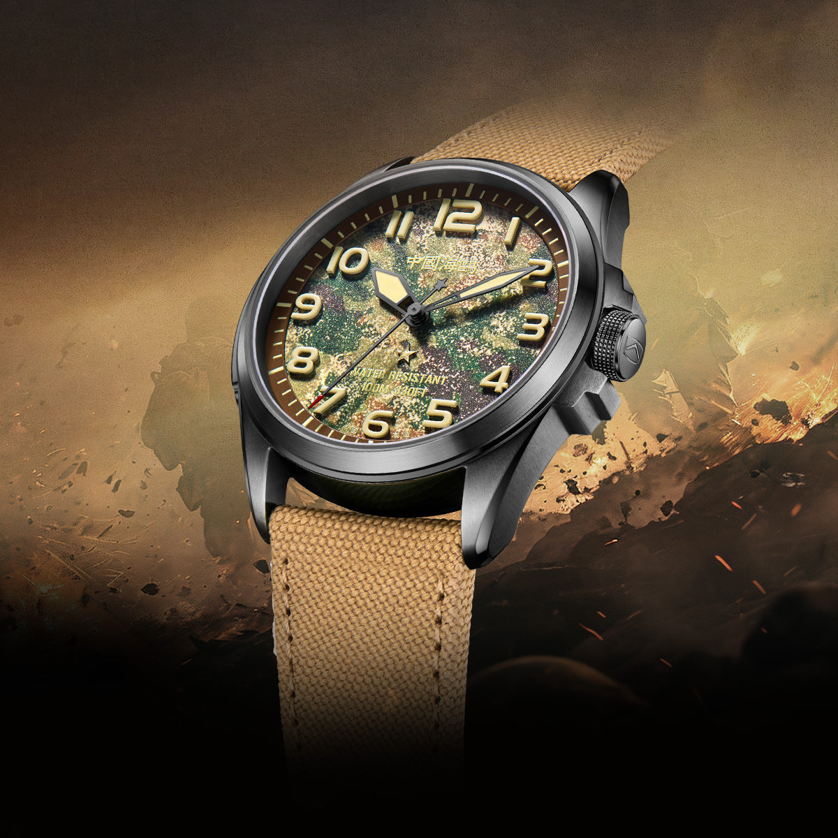 Vintage-Militäruhr, 43 mm