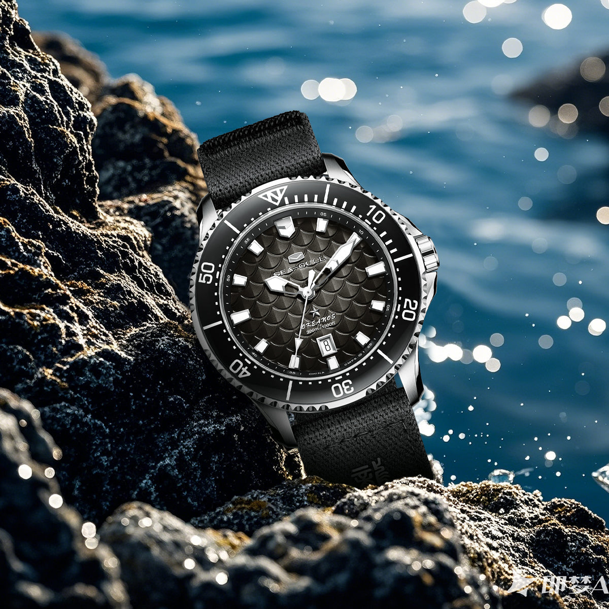 Ocean Series "Dragon Kings of the Four Seas" Dragon-scale Dial 300m Waterproof Diving Watch 44mm