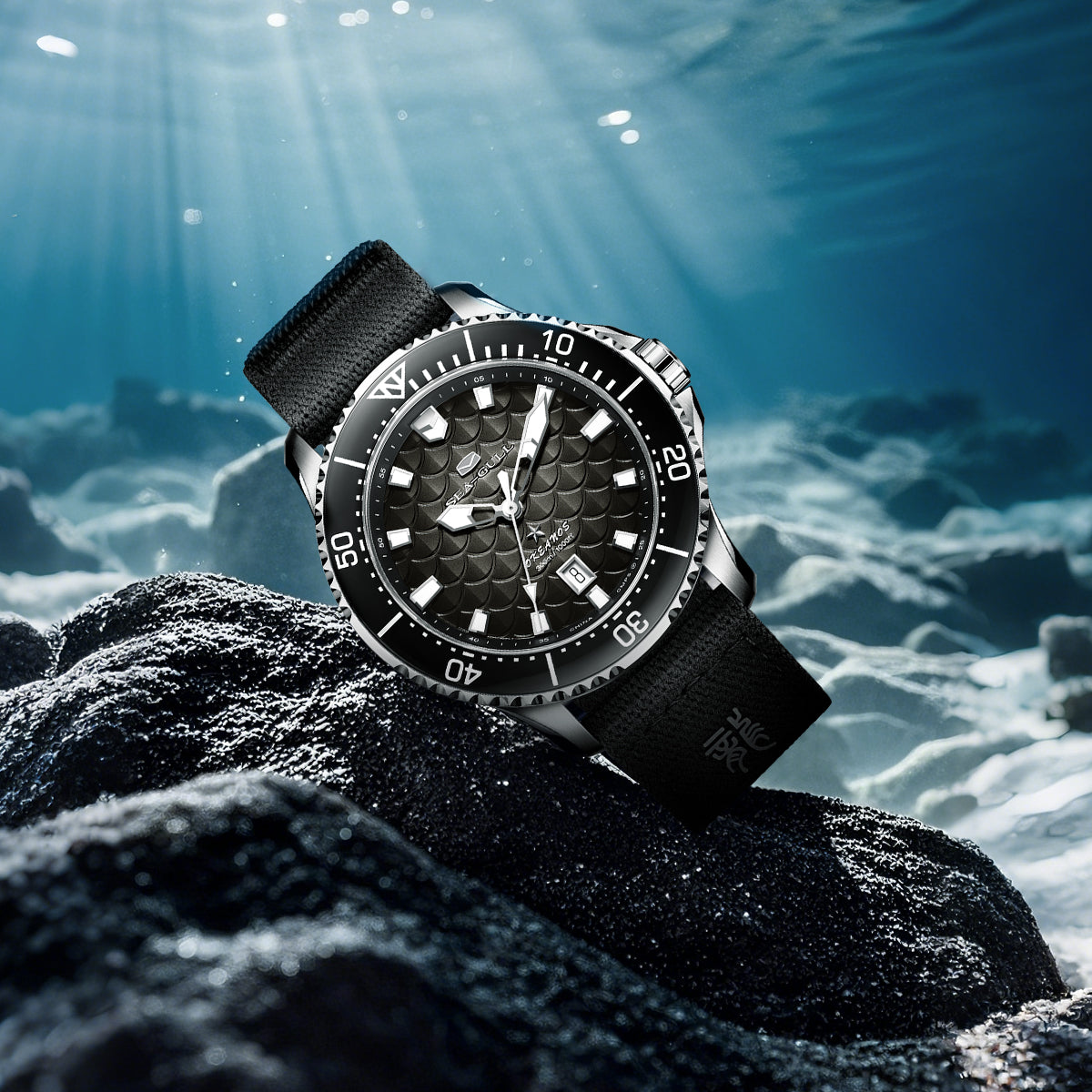 Ocean Series "Dragon Kings of the Four Seas" Dragon-scale Dial 300m Waterproof Diving Watch 44mm