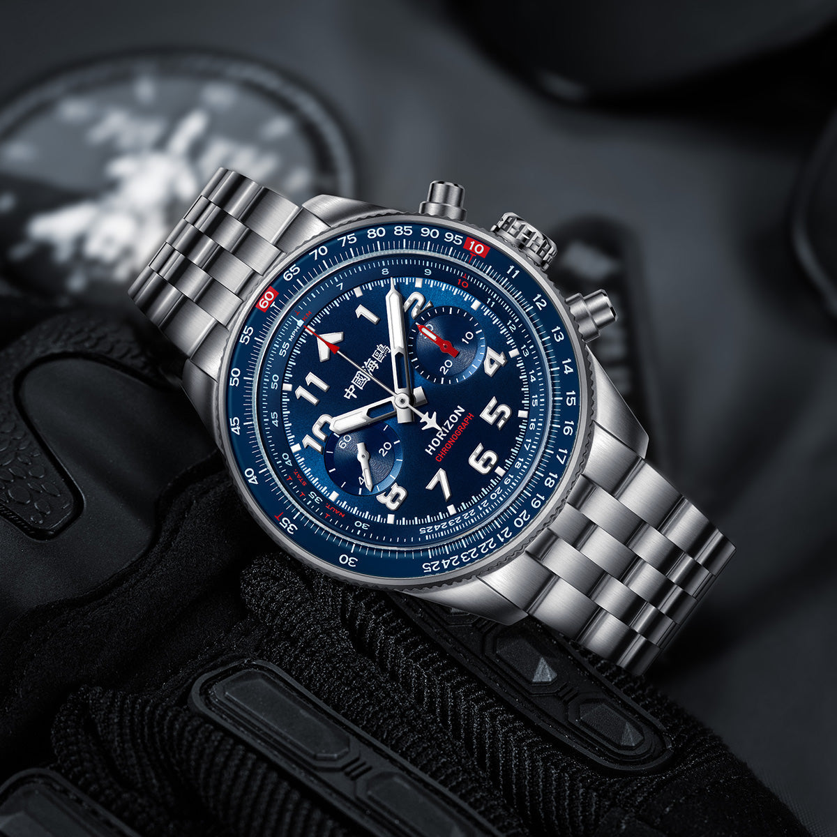 Aviation Series Tachymeter Chronograph Titanium Alloy Watch 43mm