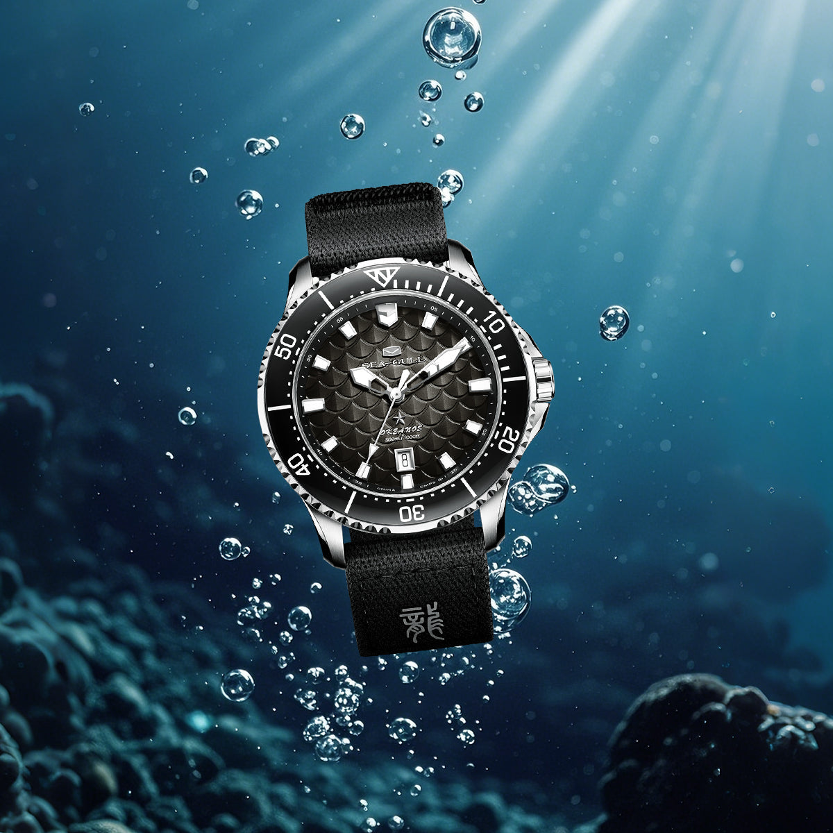 Ocean Series "Dragon Kings of the Four Seas" Dragon-scale Dial 300m Waterproof Diving Watch 44mm